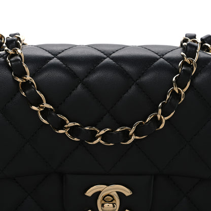 Chanel Lambskin Quilted Mini Rectangular Flap Black 8 of 10