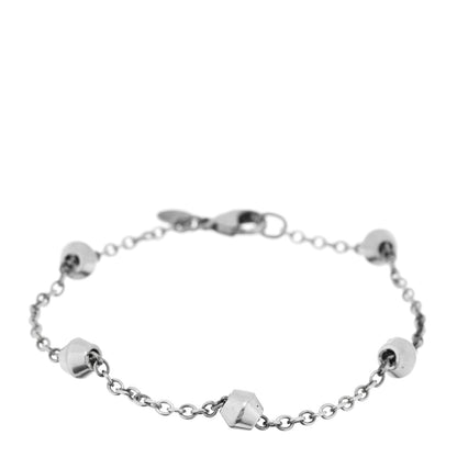 Tiffany Sterling Silver Barrel Bead Station Chain Bracelet 1 of 4