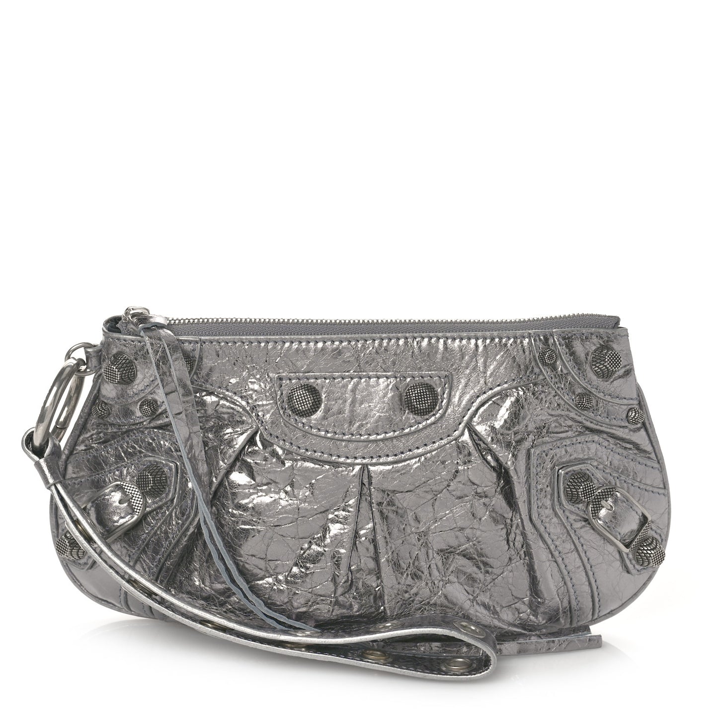 Metallic Agneau Arena Mini Le Cagole Multi Pouch Silver