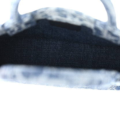Christian Dior Denim Oblique Mini Book Tote With Strap Blue 5 of 12