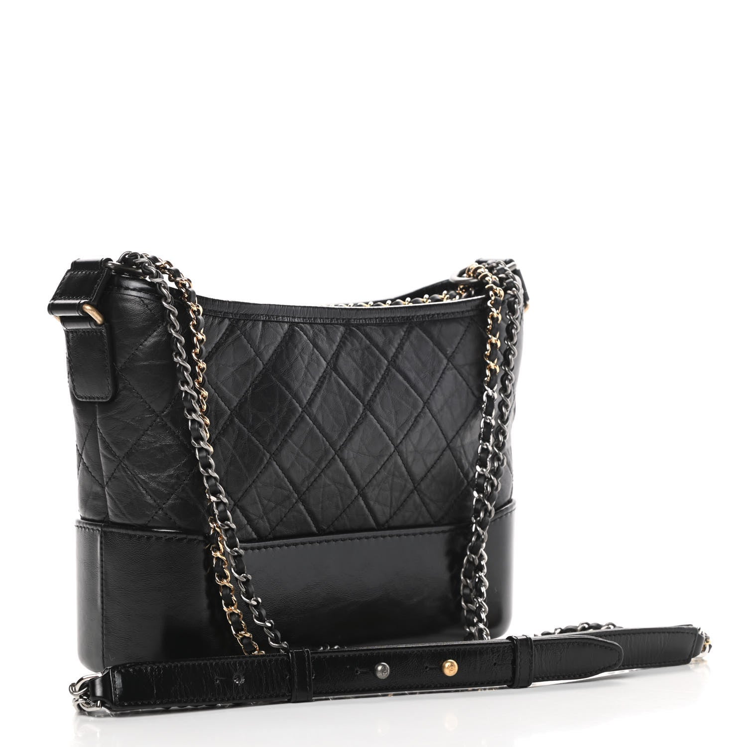 Chanel Aged Calfskin Quilted New Medium Gabrielle Hobo Black 4 of 11