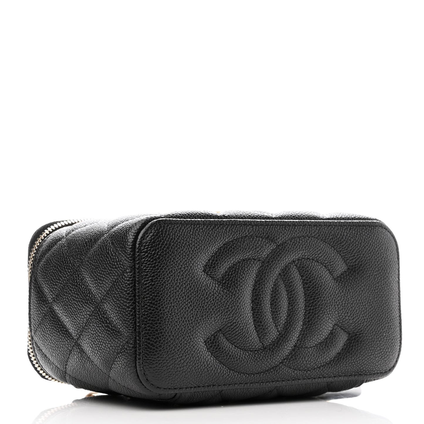 Caviar Quilted Sweetheart Vanity Case Black