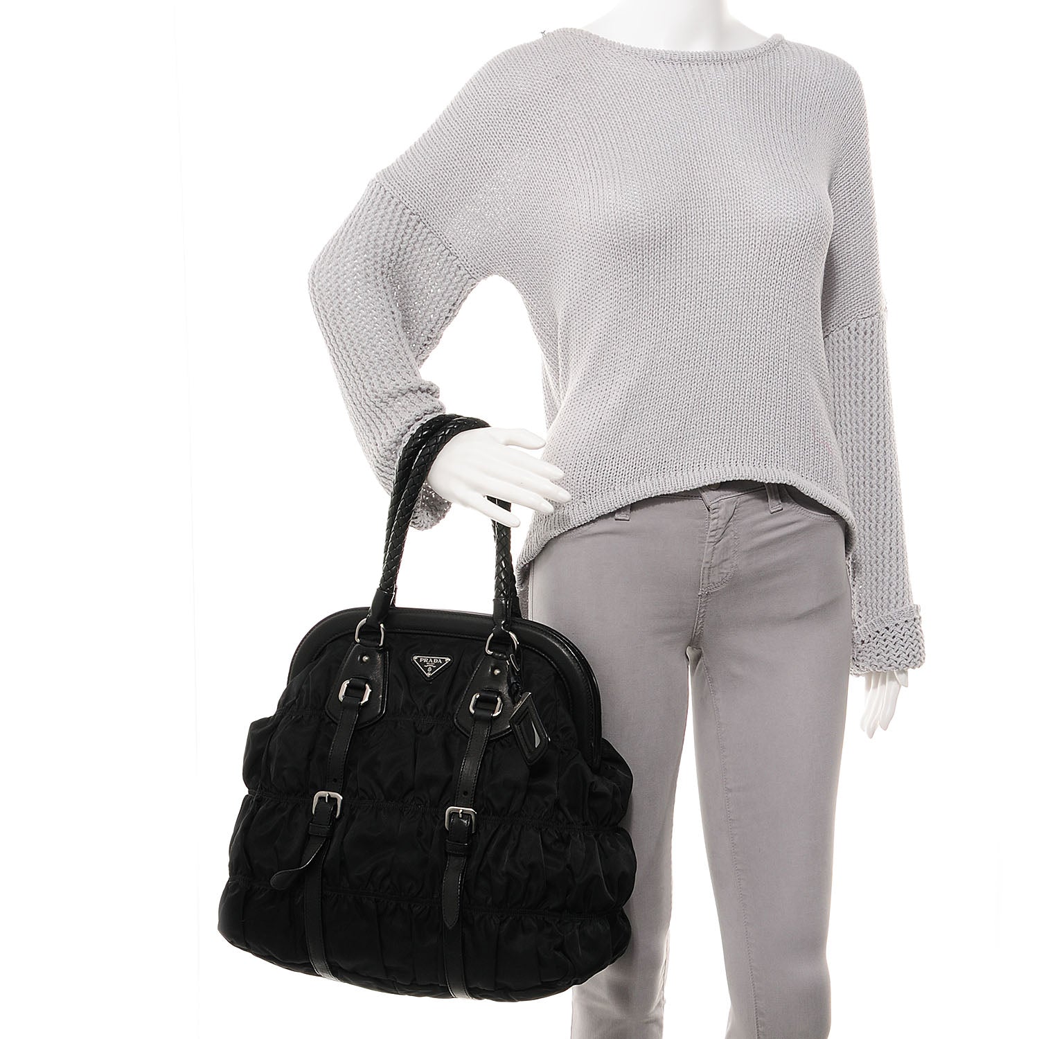 Prada Tessuto Nylon Gaufre Tote Nero Black 2 of 8