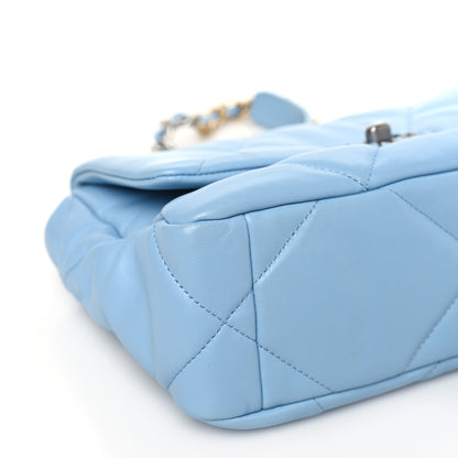 Chanel Lambskin Quilted Medium Chanel 19 Flap Light Blue 8 of 10