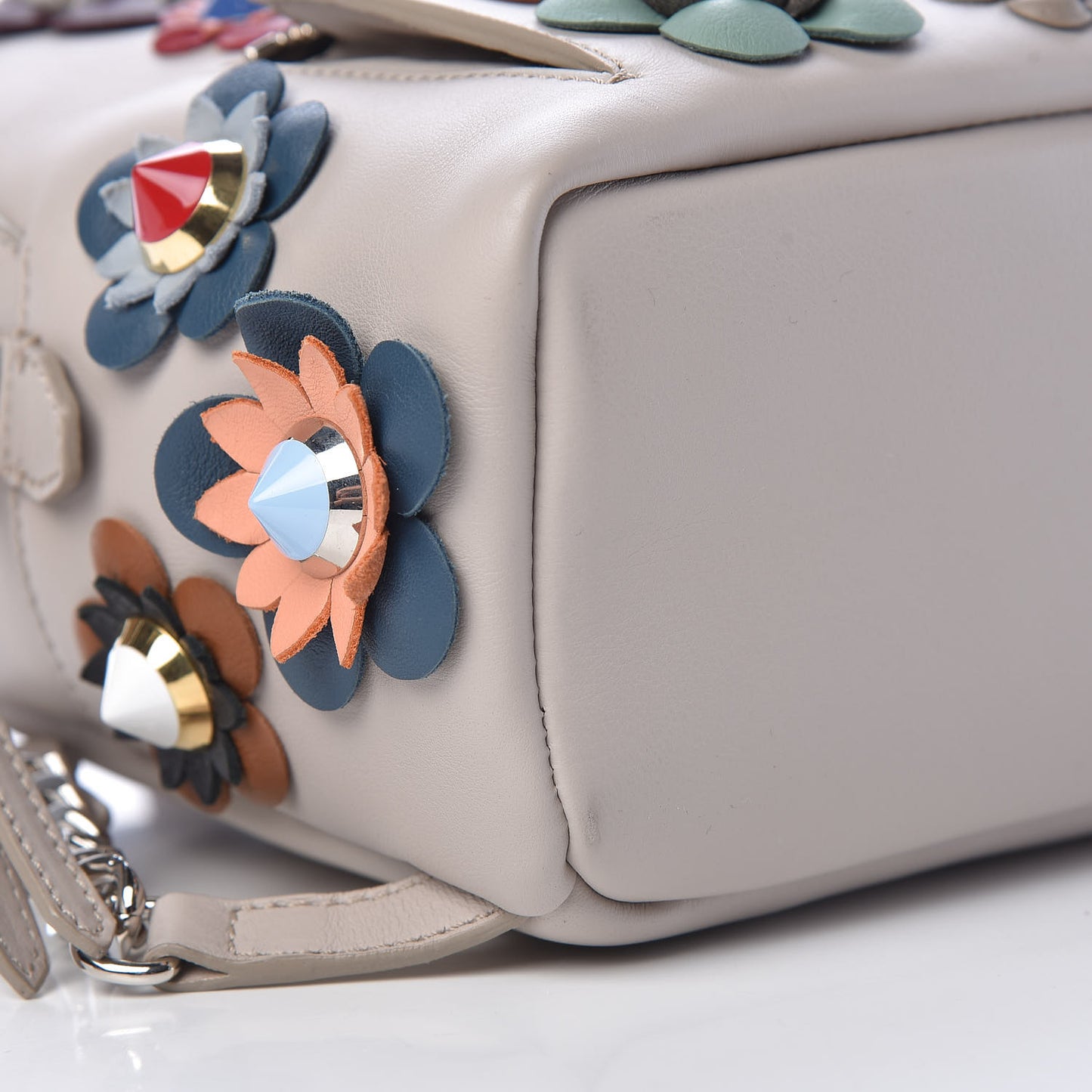 Vitello Dolce Flowerland Studded Mini Backpack Grigio Polvere Multicolor