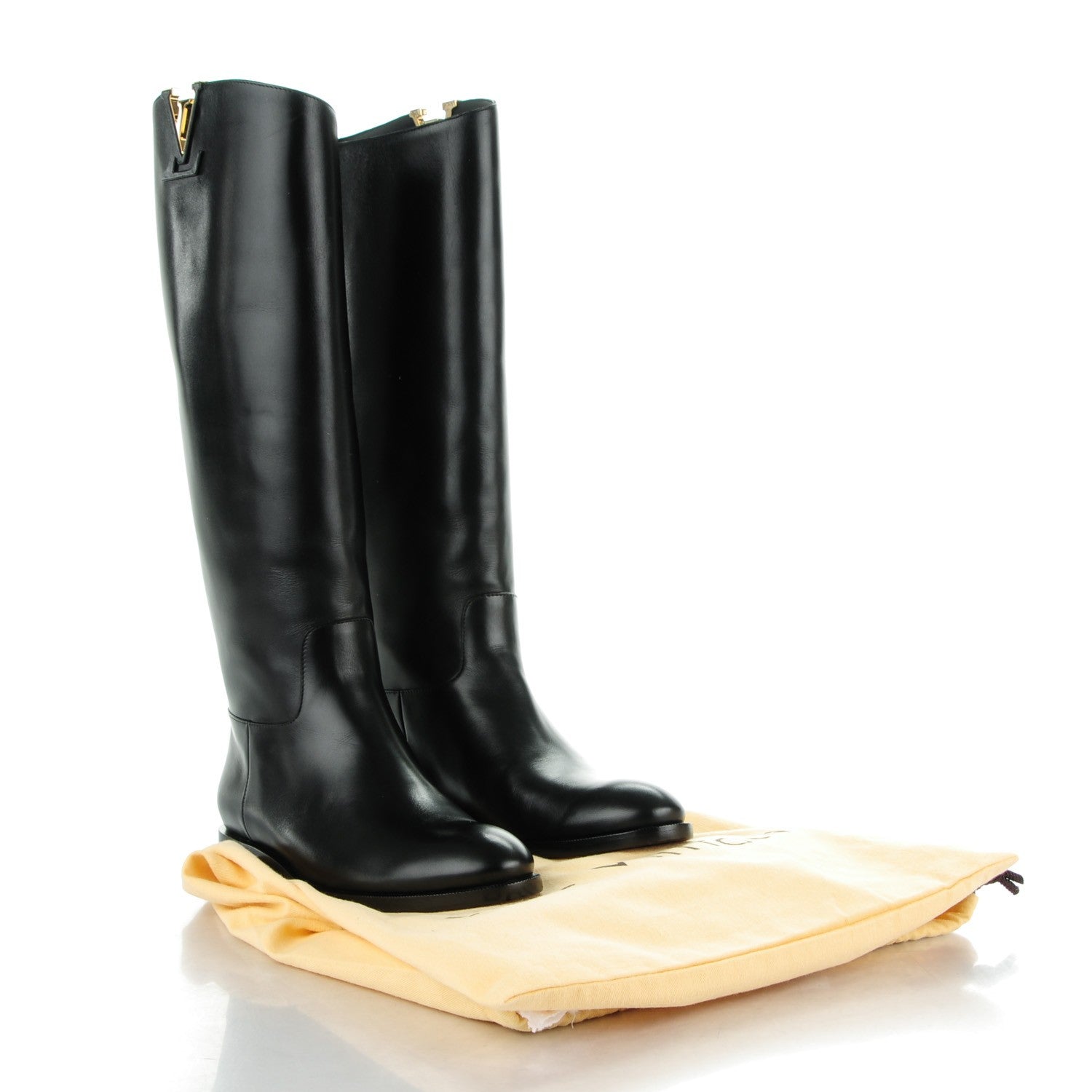 Louis Vuitton Heritage Flat High Boots 35.5 Black 9 of 9