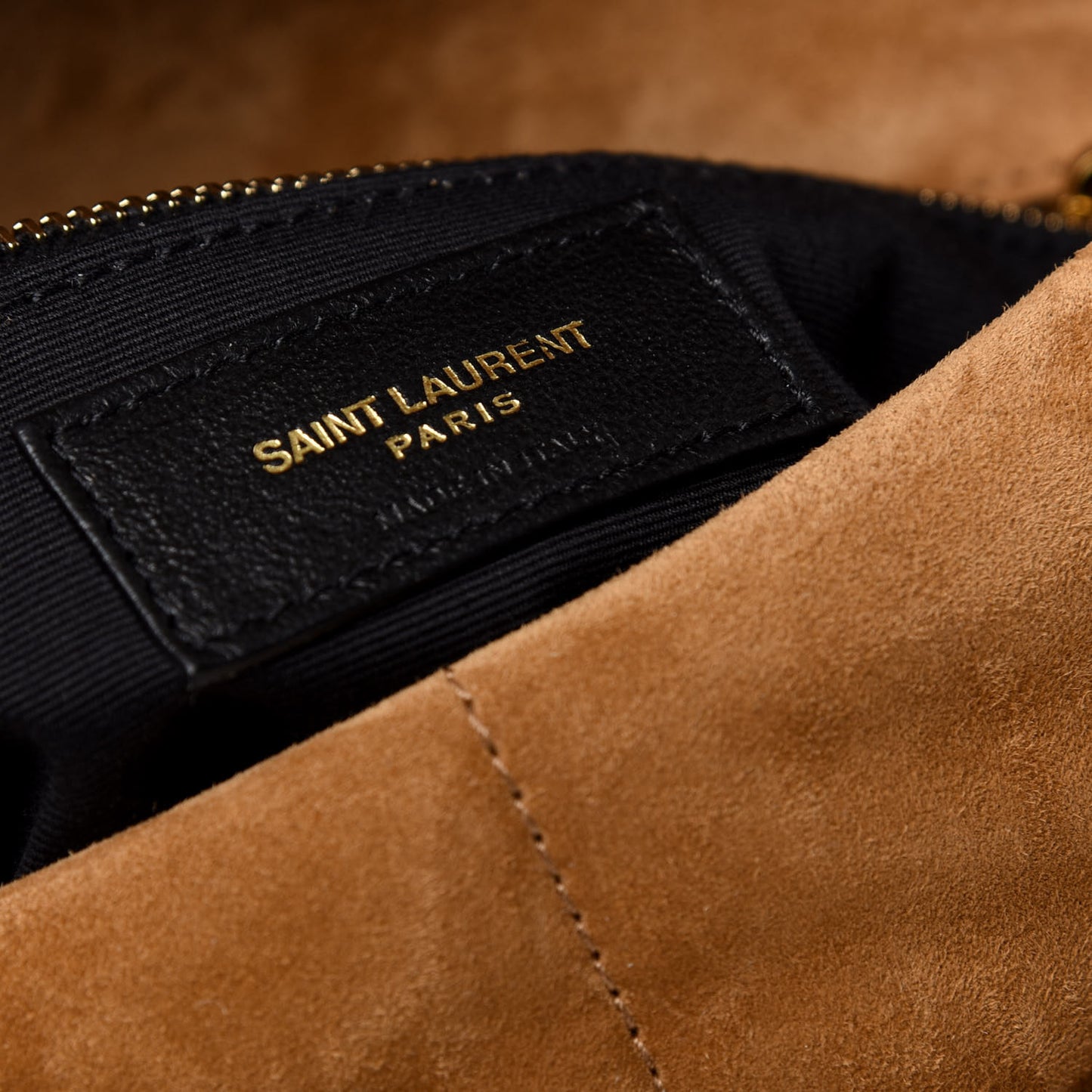 Suede Calfskin Quilted Small Loulou Puffer Monogram Chain Satchel Cinnamon