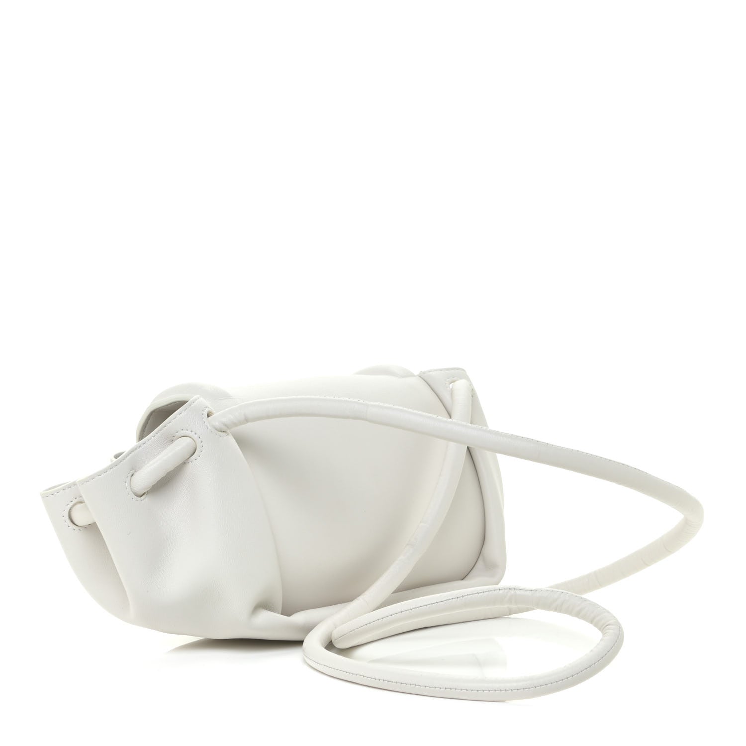 Bottega Veneta Lambskin Small Beak Triangle Flap Shoulder Bag Chalk 3 of 9