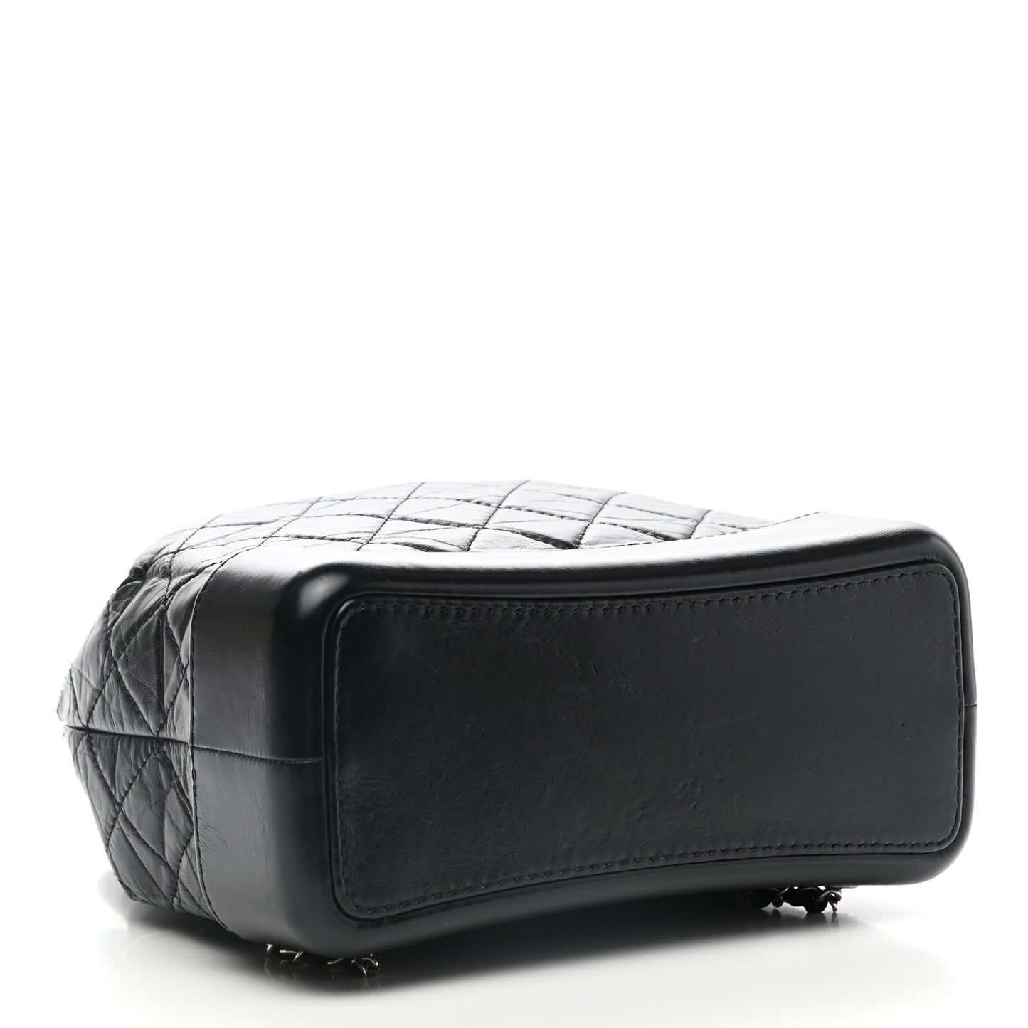 Aged Calfskin Quilted Gabrielle Backpack Black