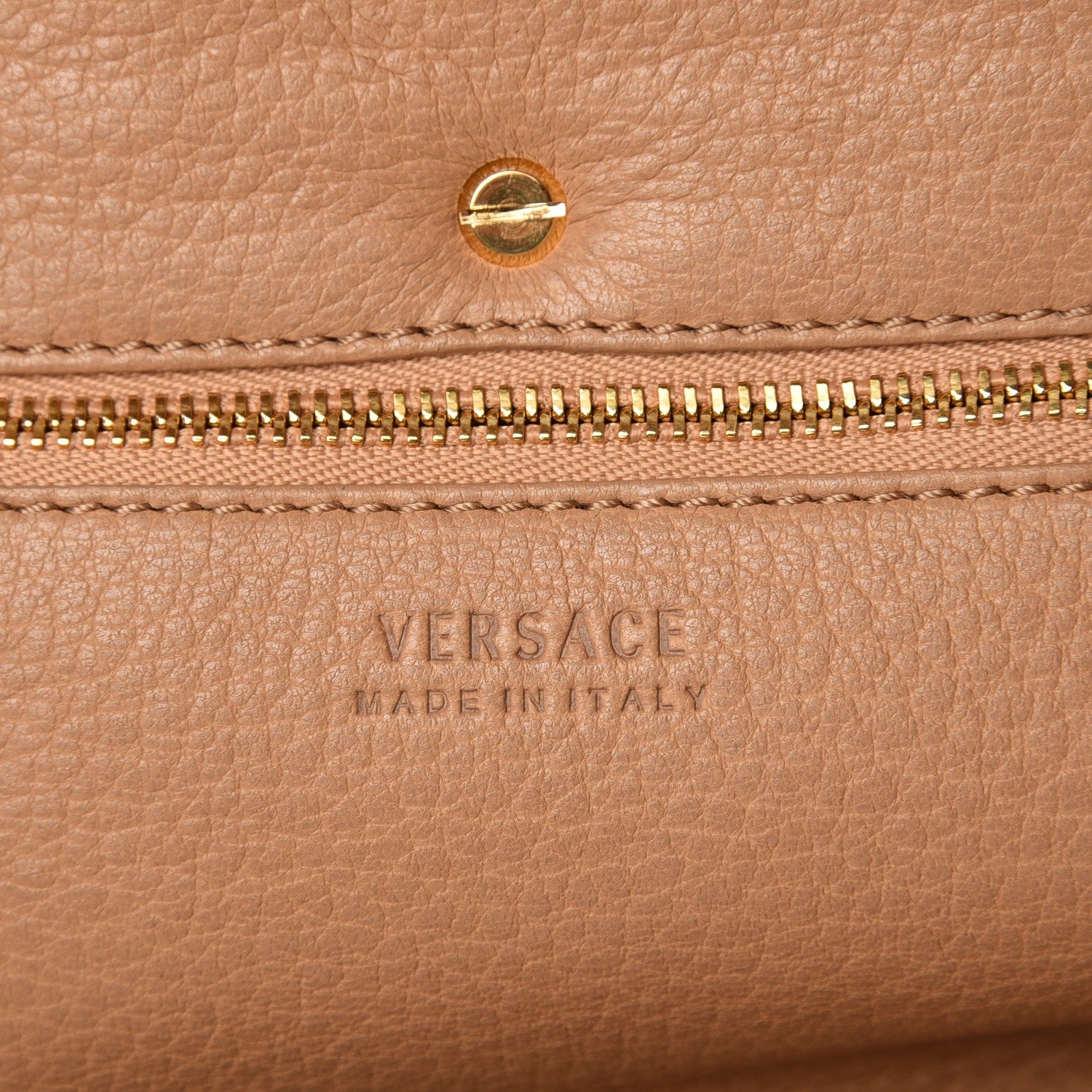 Versace Deerskin Large Signature Tote Camel 7 of 7