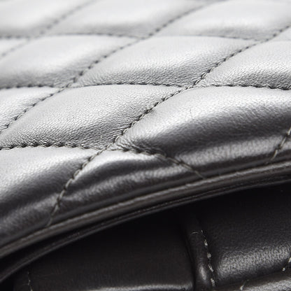 Chanel Lambskin Quilted Jumbo Double Flap Dark Grey 10 of 10