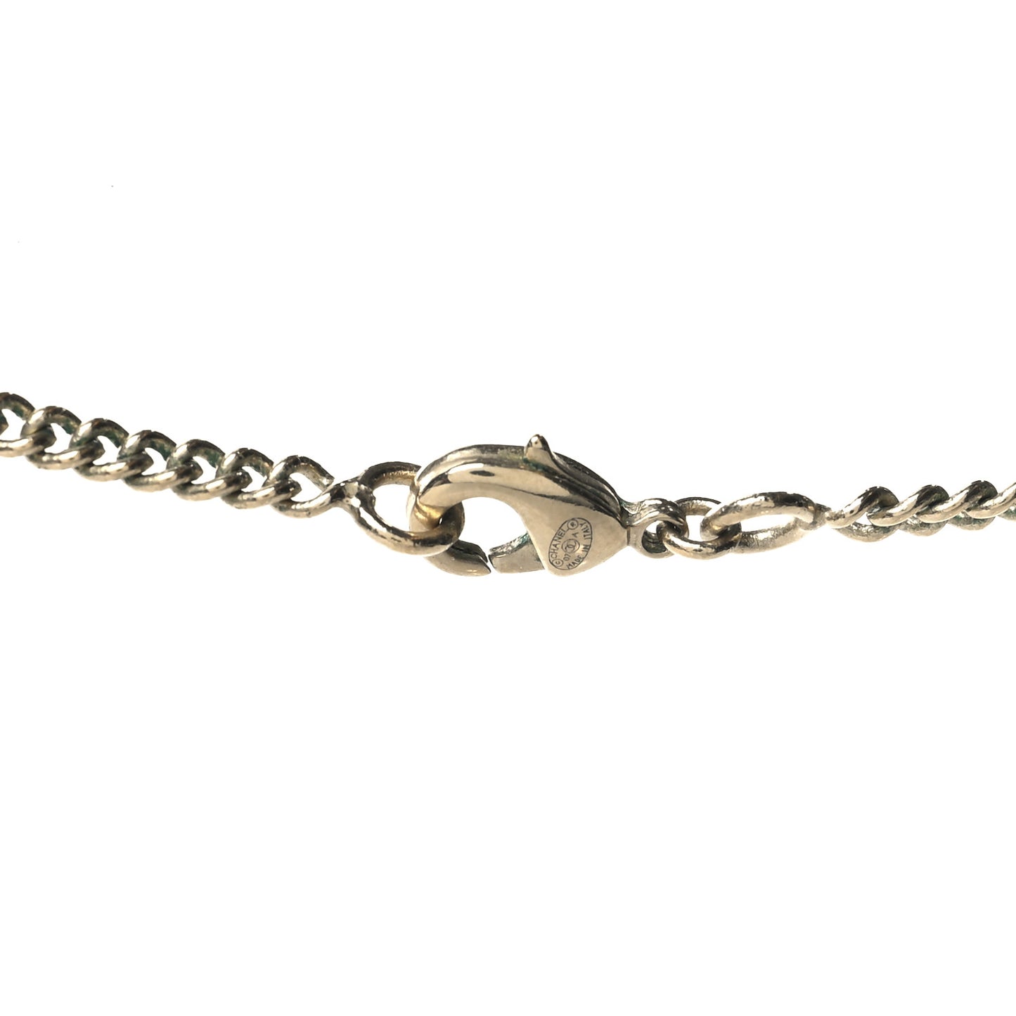 CC Pendant Necklace Gold White