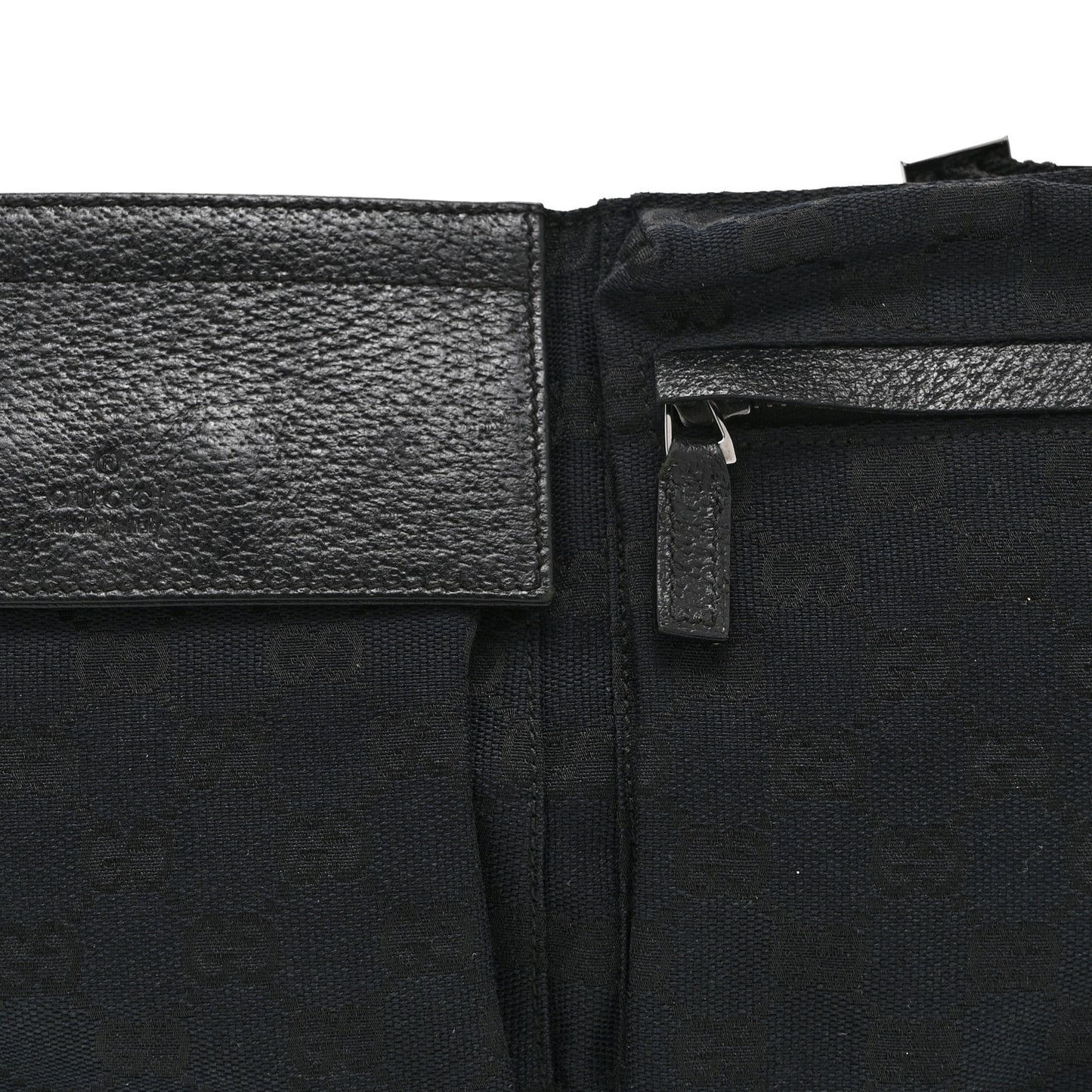 GG Monogram Double Pocket Belt Bag Black
