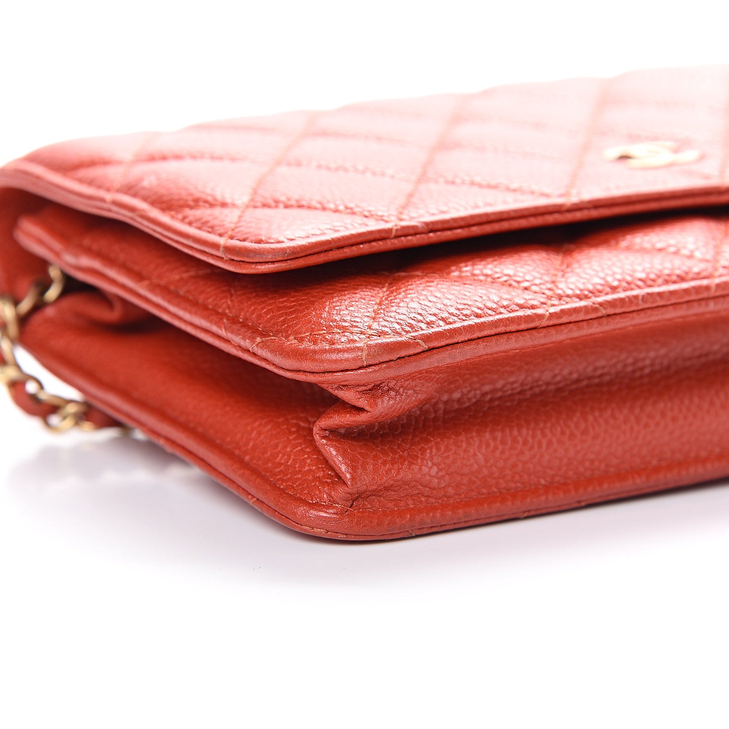 Chanel Caviar Quilted Wallet on Chain WOC Red 11 of 17