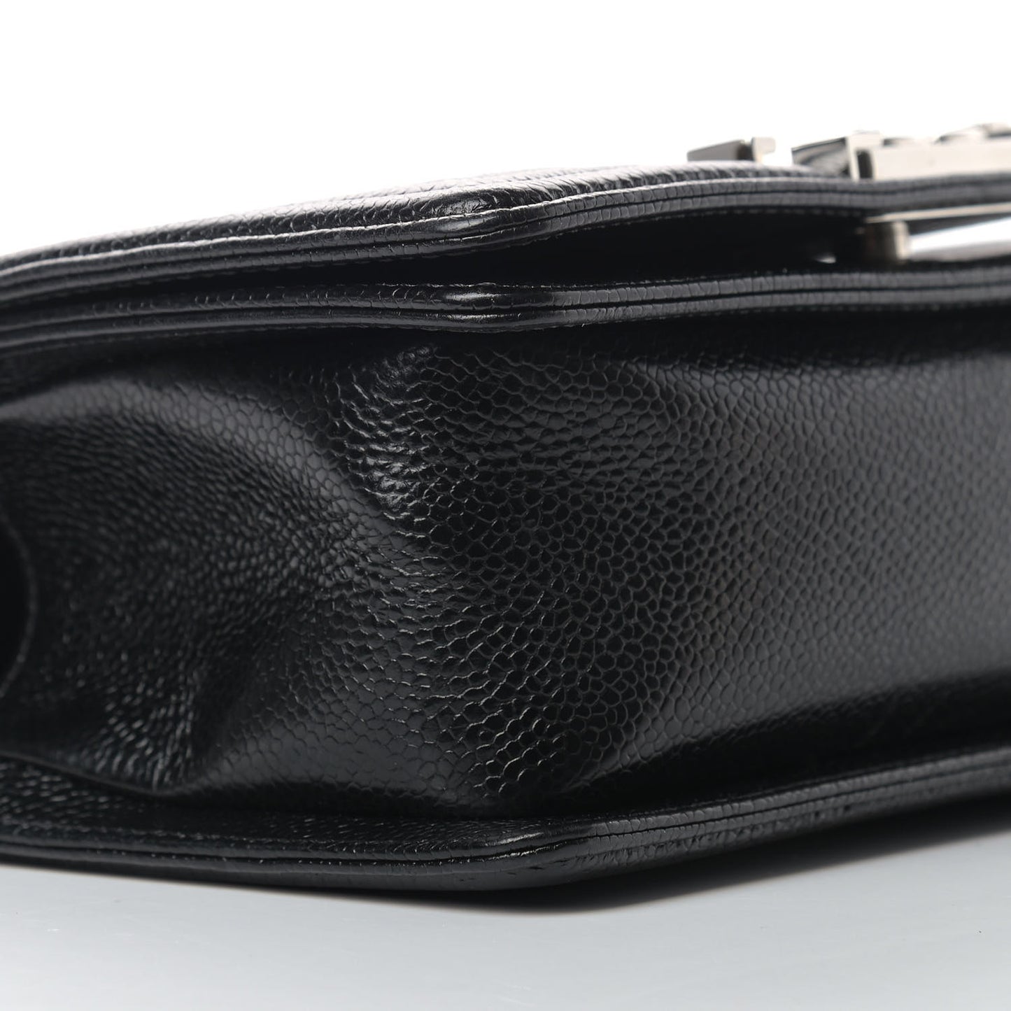 Caviar Chevron Quilted Small Boy Flap Black