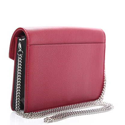 Louis Vuitton Soft Calfskin My Lockme Chain Pochette Lie De Vin Crème 2 of 6