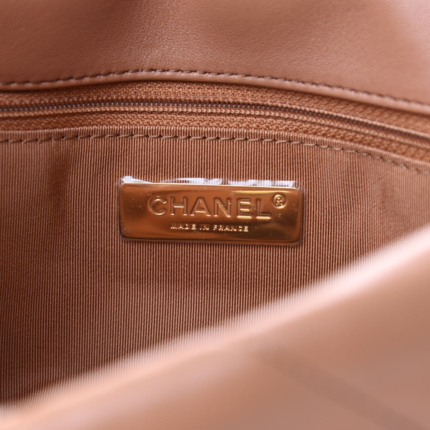 Lambskin Quilted Medium Chanel 19 Flap Brown