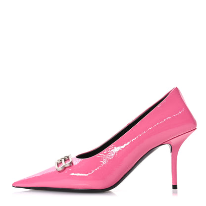 Balenciaga Shiny Calfskin BB Square Knife 80mm Pumps 37 Sweet Pink 1 of 9