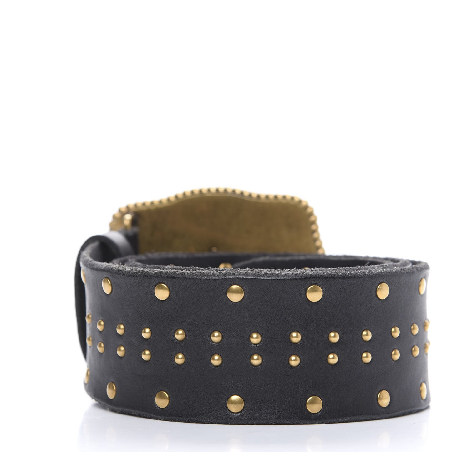 Calfskin Lion Head Studded Belt 85 34 Black
