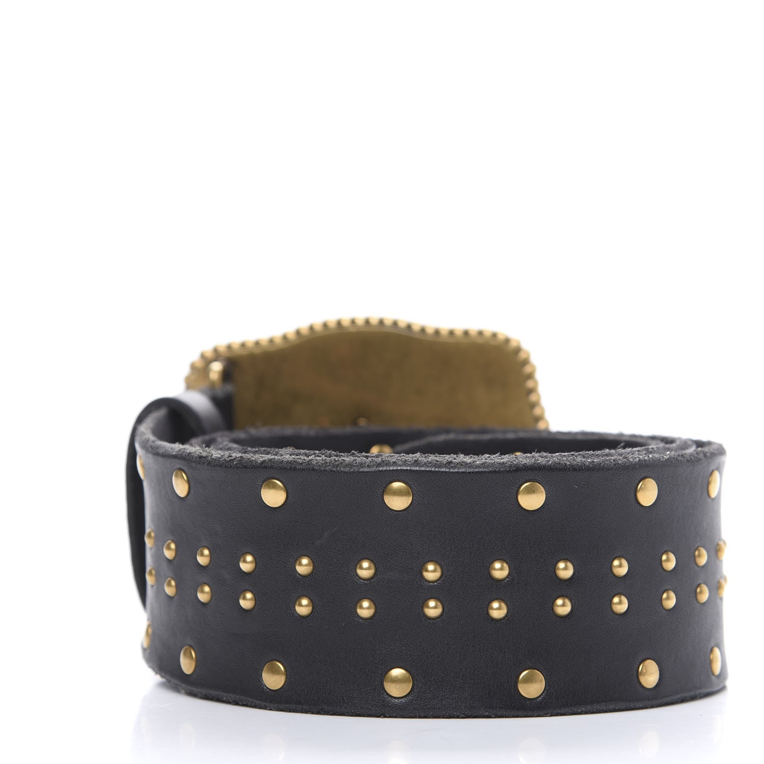 Gucci Calfskin Lion Head Studded Belt 85 34 Black 2 of 5