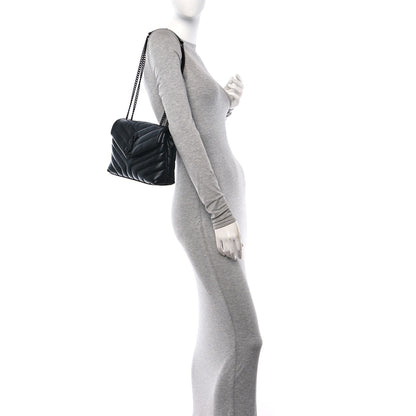 Saint Laurent Calfskin Y Quilted Monogram Monochrome Small Loulou Chain Satchel Black 2 of 10