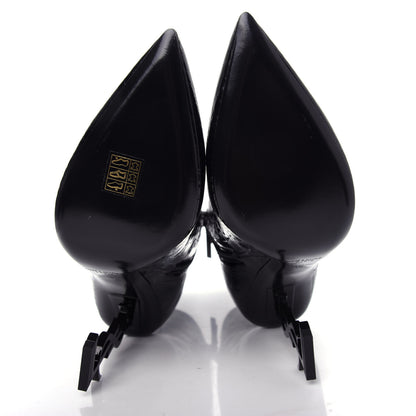 Saint Laurent Alligator Embossed Patent Calfskin Opyum 110 Ankle Boots 40 Black 6 of 11