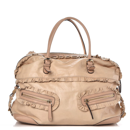 Gucci Calfskin Ruffle Medium Sabrina Boston Tote Nude 1 of 14