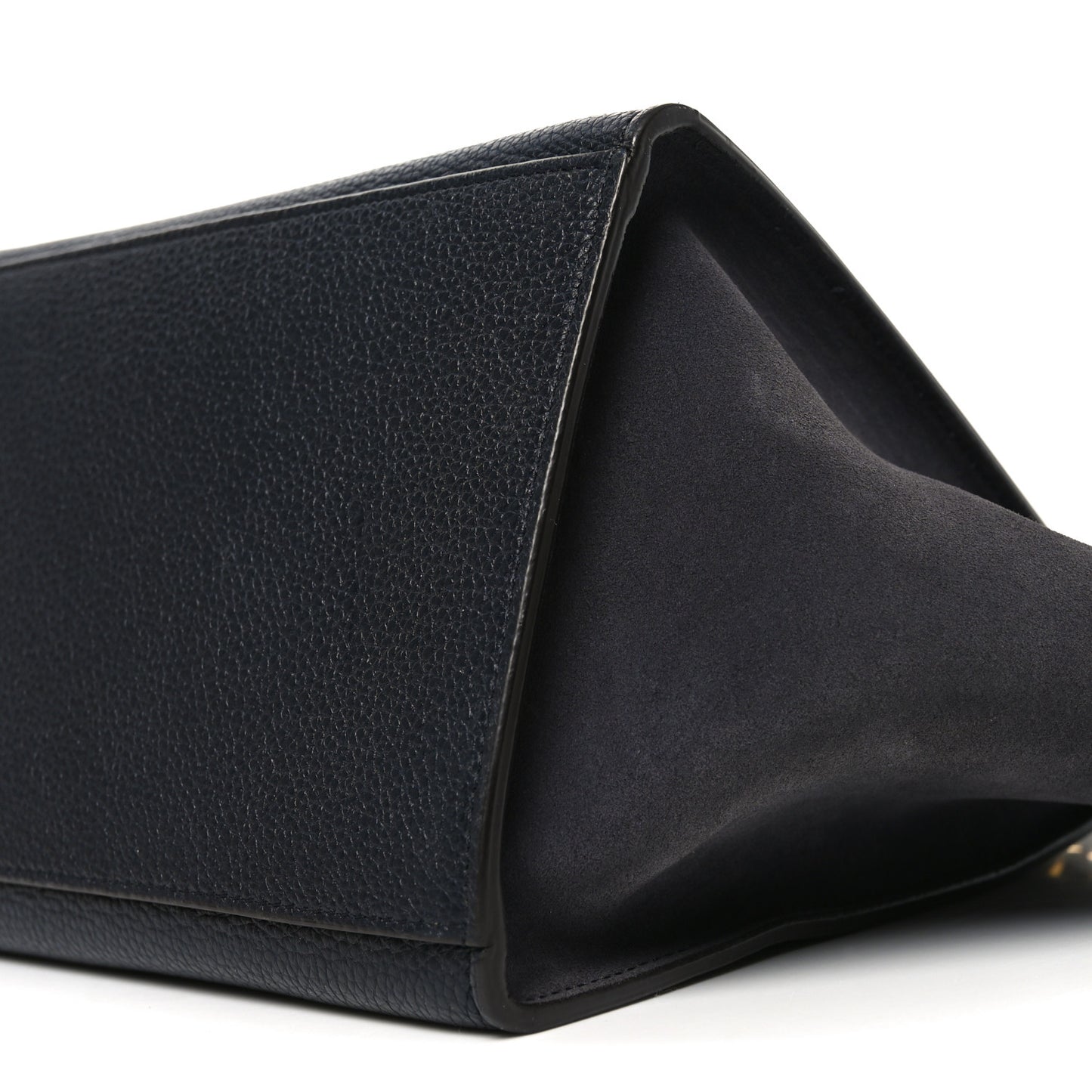 Drummed Calfskin Suede Small Trapeze Midnight