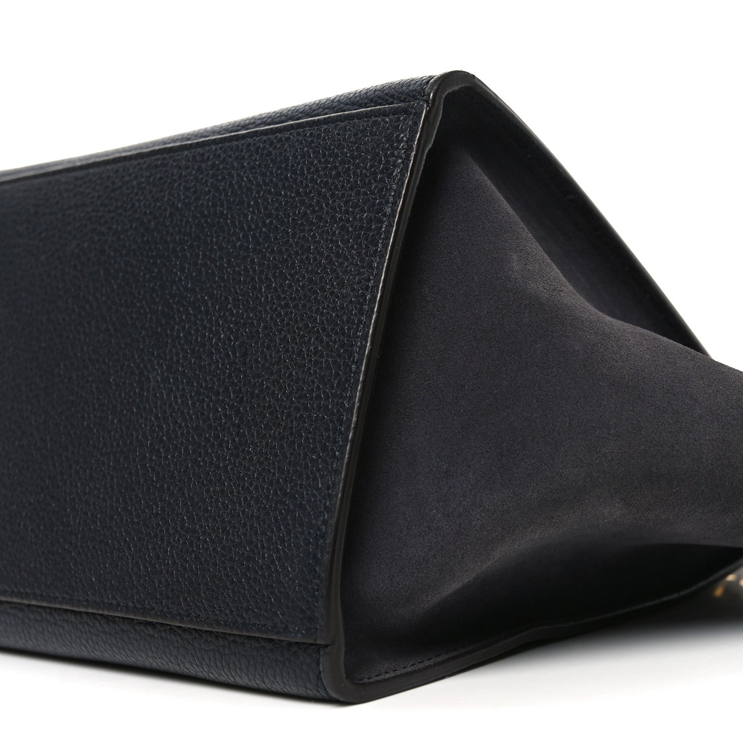 Celine Drummed Calfskin Suede Small Trapeze Midnight 8 of 8