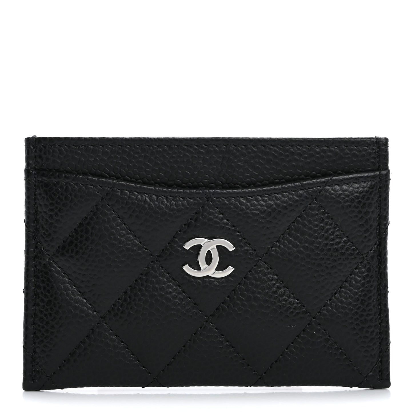 Caviar Quilted Card Holder Black
