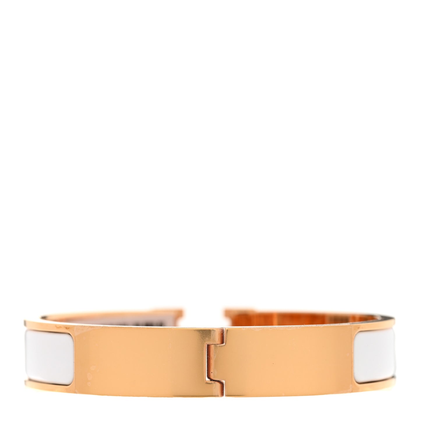 Enamel Narrow Clic Clac H Bracelet GM White