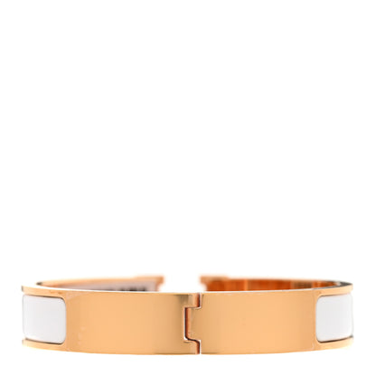 Hermes Enamel Narrow Clic Clac H Bracelet GM White 3 of 5