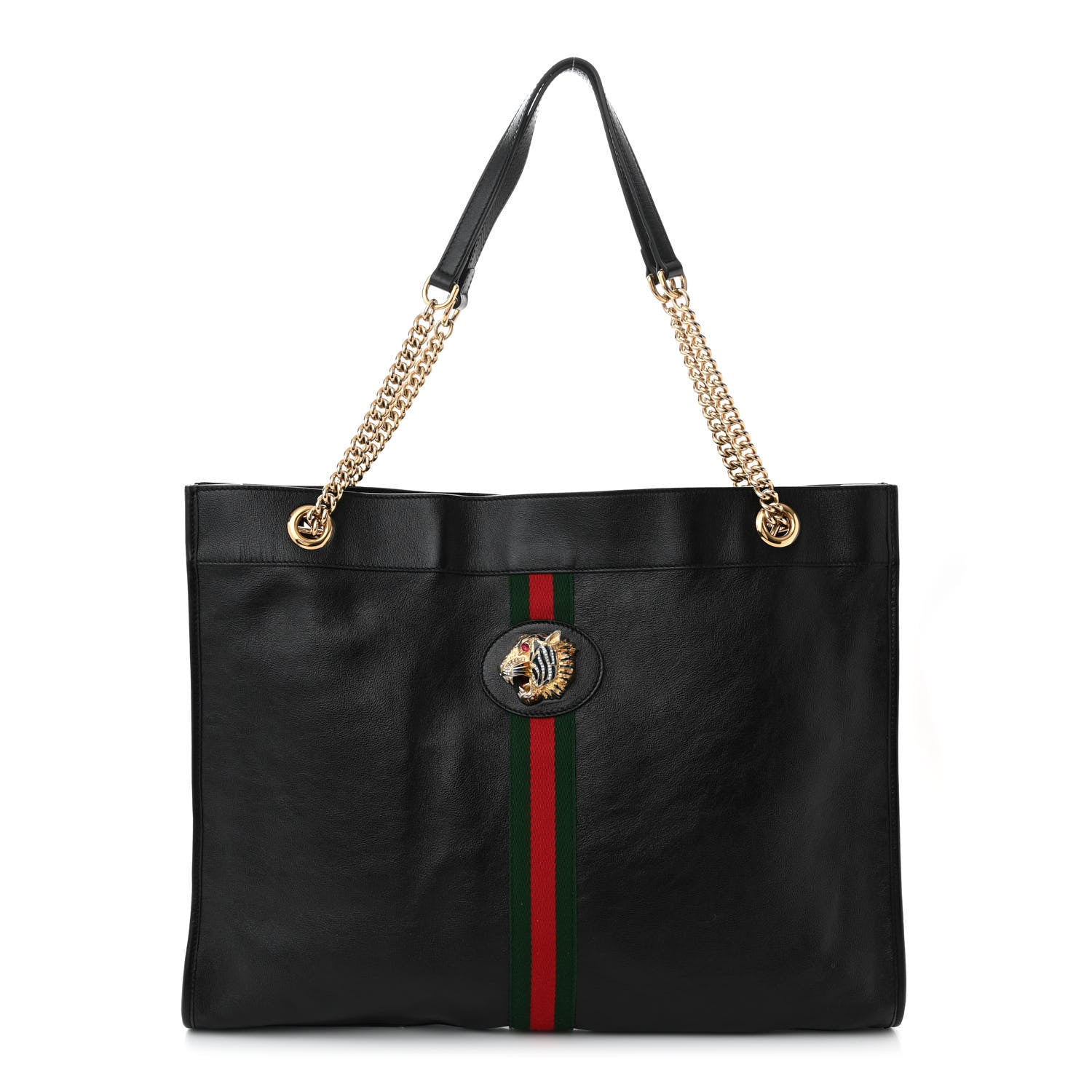 Gucci Calfskin Large Rajah Chain Tote Black 1 of 11