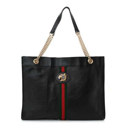 Gucci Calfskin Large Rajah Chain Tote Black 1 of 11