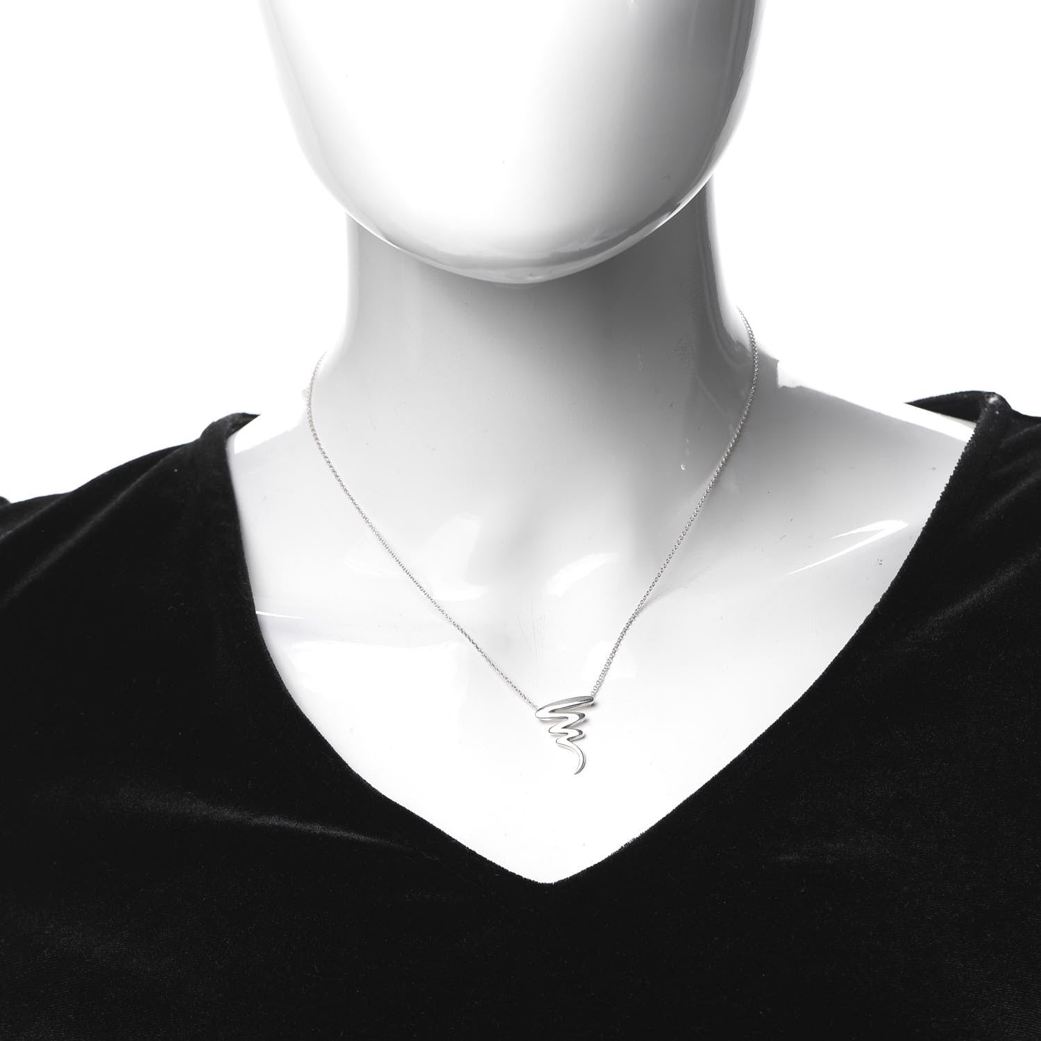 Tiffany Sterling Silver Paloma Picasso Scribble Pendant Necklace 2 of 6