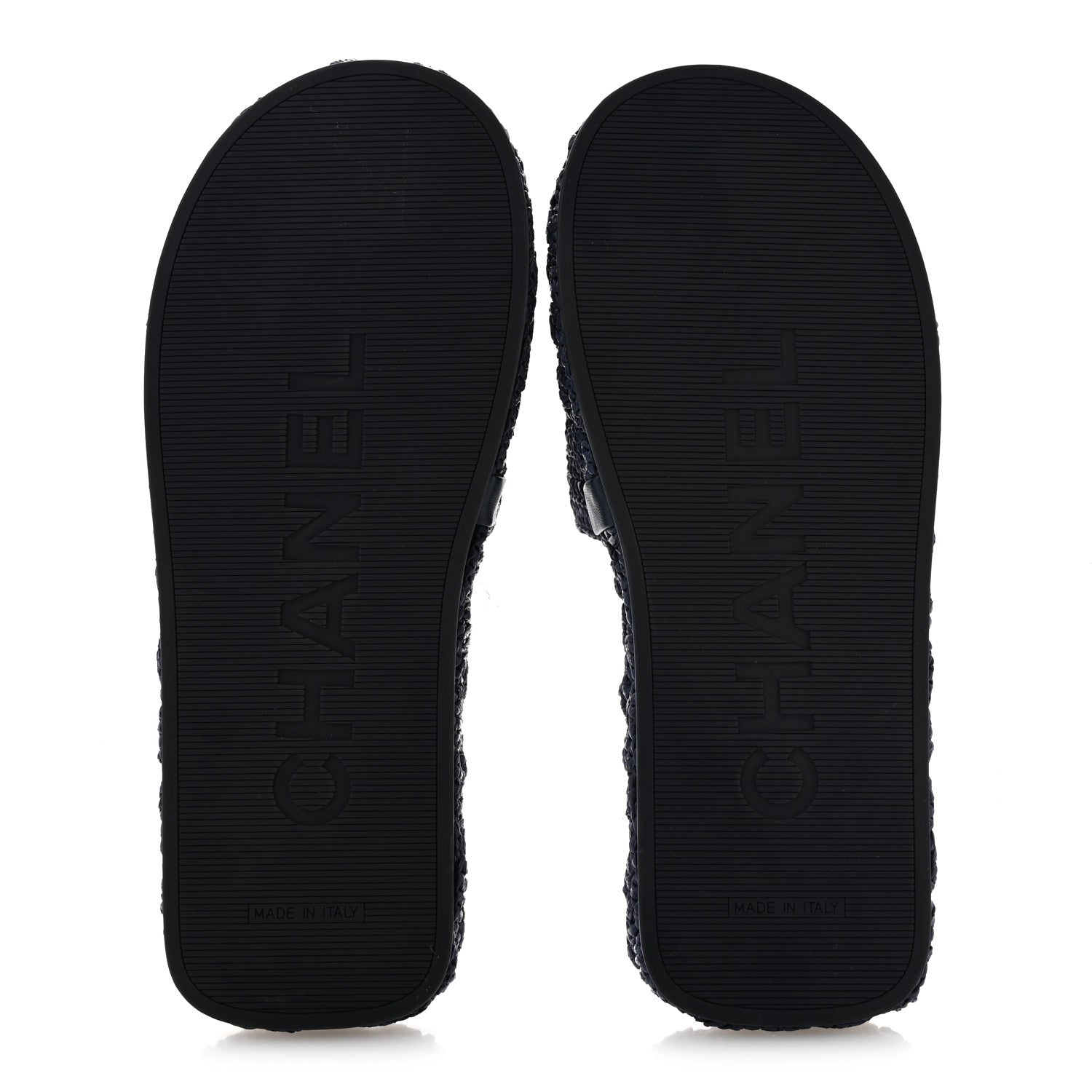 Chanel Braided Cord CC Espadrille Slip On Sandals 38 Navy Blue 6 of 10