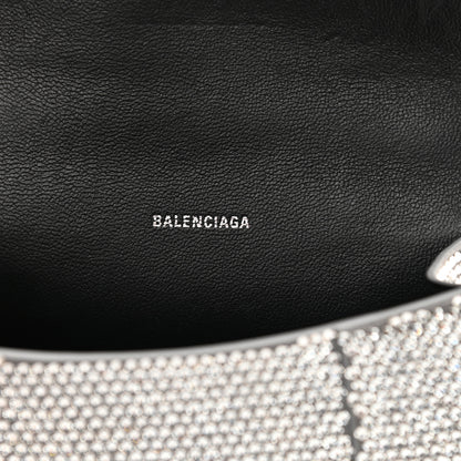 Balenciaga Strass Suede Hourglass Top Handle Bag XS Smoke Grey Crystal 6 of 13