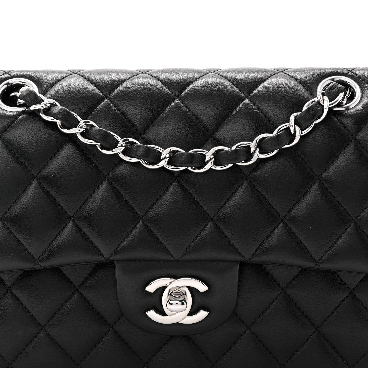 Chanel Lambskin Quilted Small Double Flap Black 8 of 11
