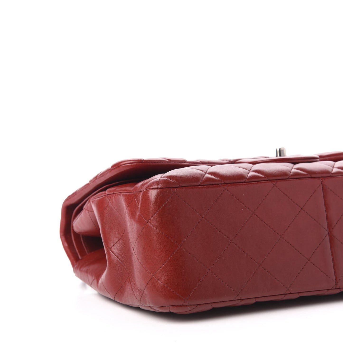 Lambskin Quilted Jumbo Double Flap Red