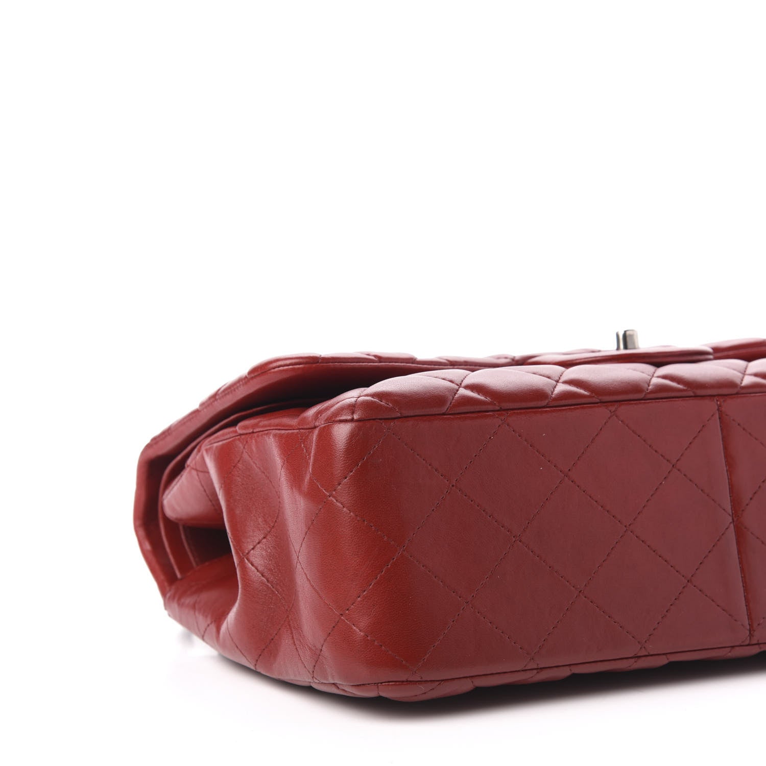 Chanel Lambskin Quilted Jumbo Double Flap Red 13 of 14