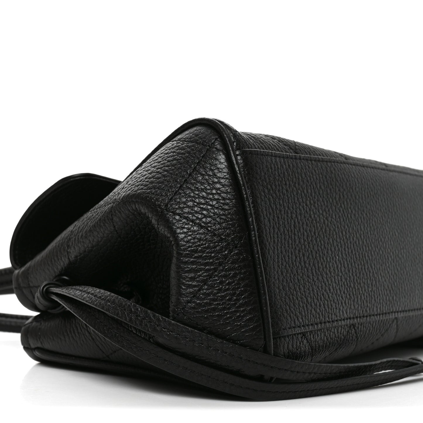 Grained Calfskin Urban Essentials Small Shopping Bag Black