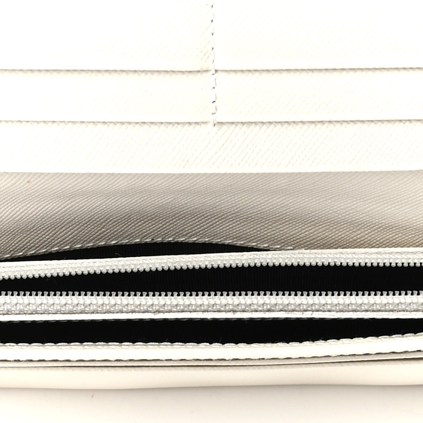 Saffiano Triangle Continental Flap Wallet White