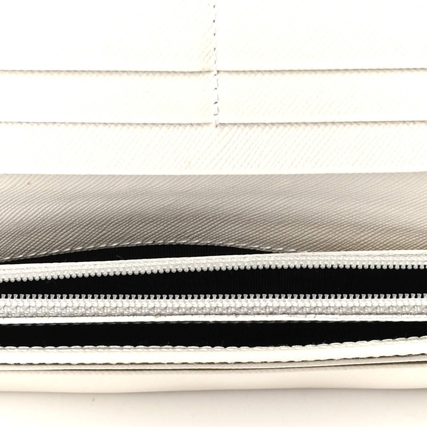 Prada Saffiano Triangle Continental Flap Wallet White 4 of 7
