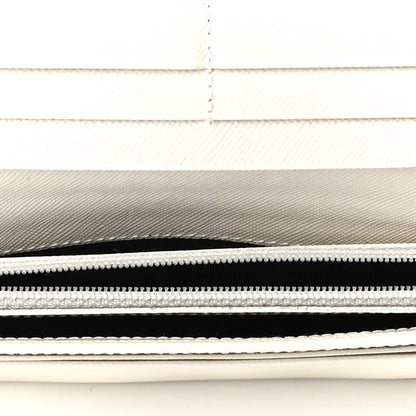 Prada Saffiano Triangle Continental Flap Wallet White 4 of 7