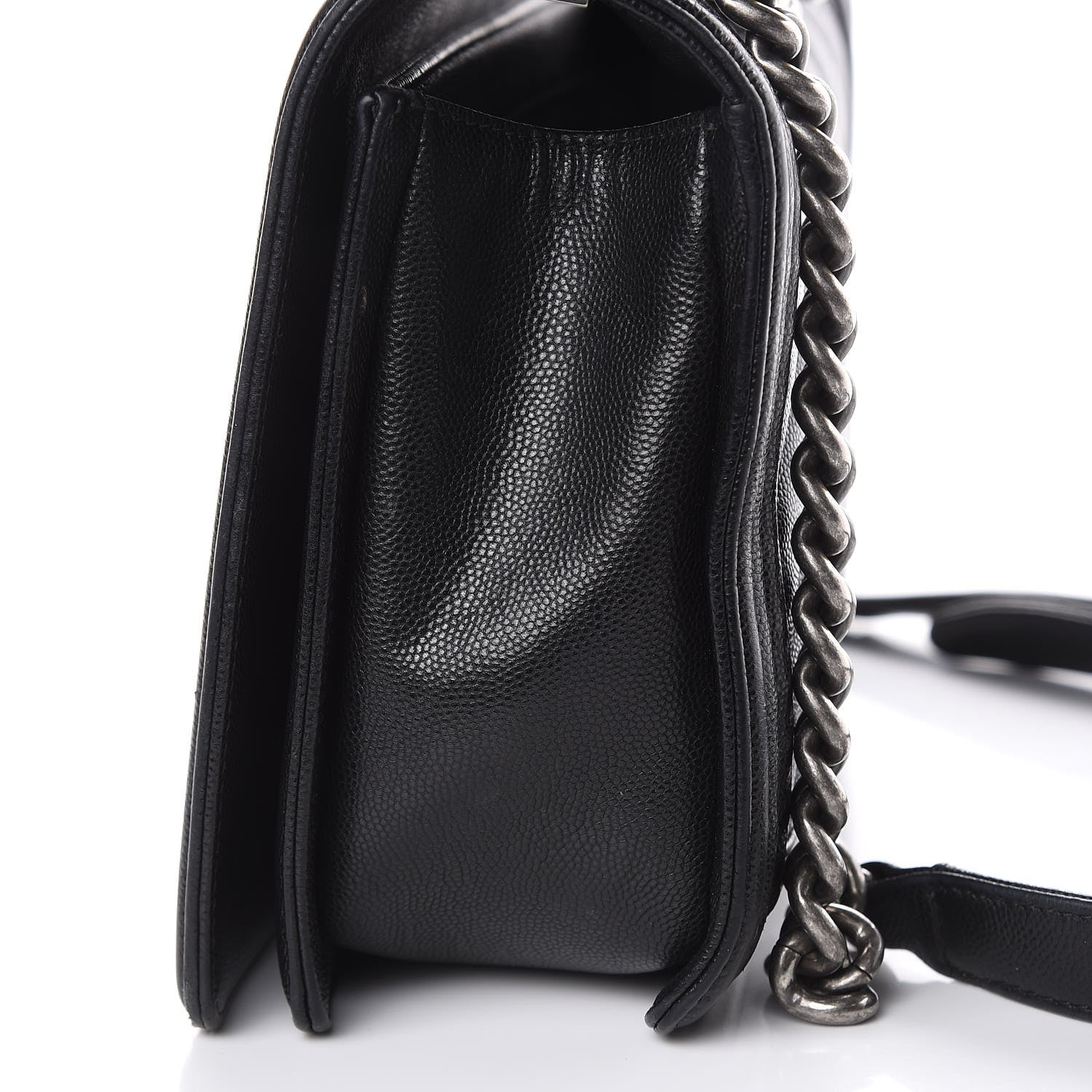 Chanel Caviar Chevron Quilted New Medium Boy Flap Black 14 of 17