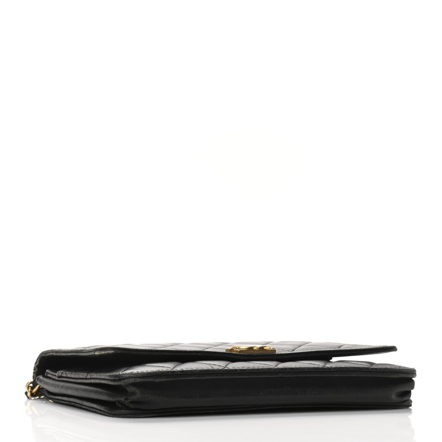 Calfskin Quilted Boy Wallet On Chain WOC Black