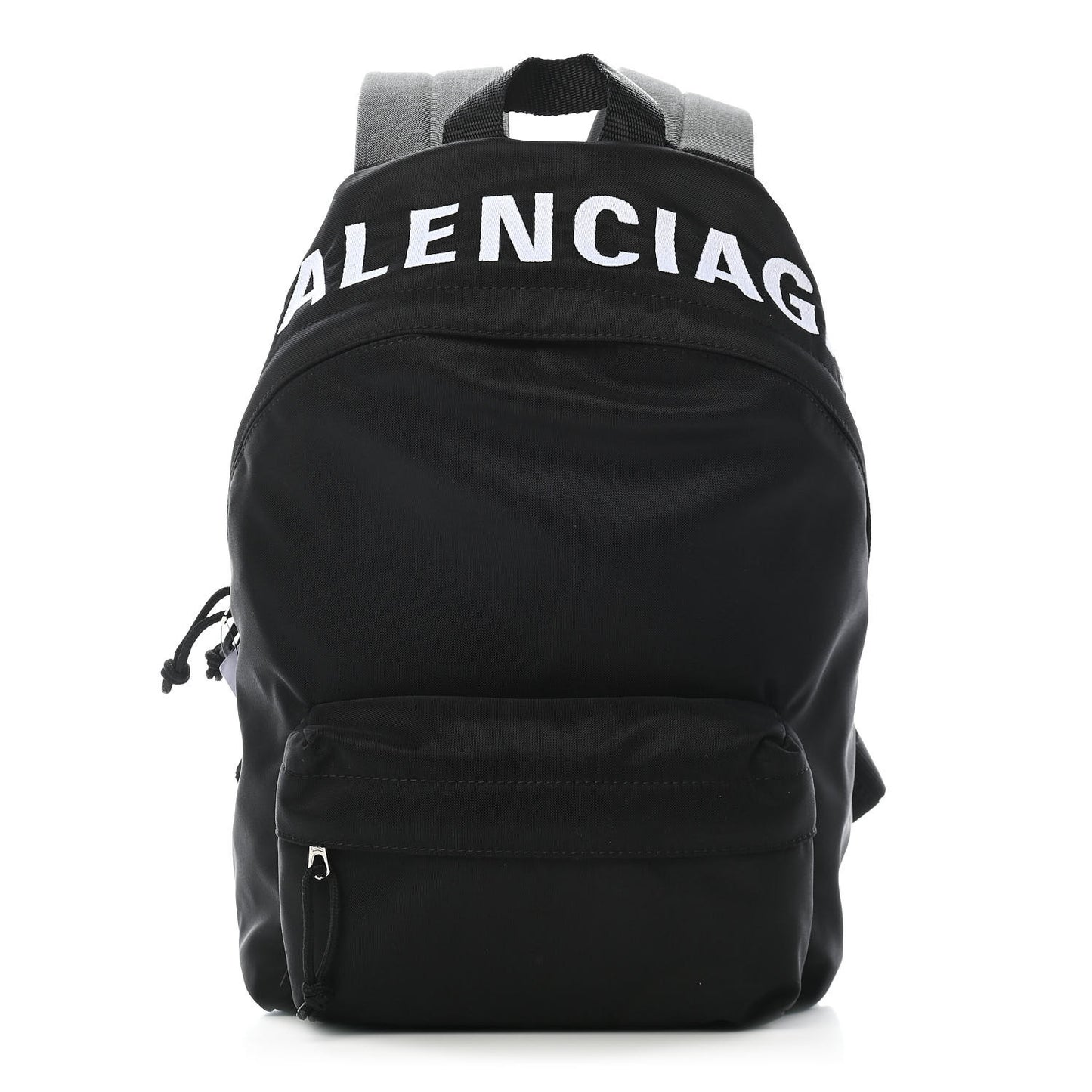 Sport Nylon Logo Embroidered S Wheel Backpack Black