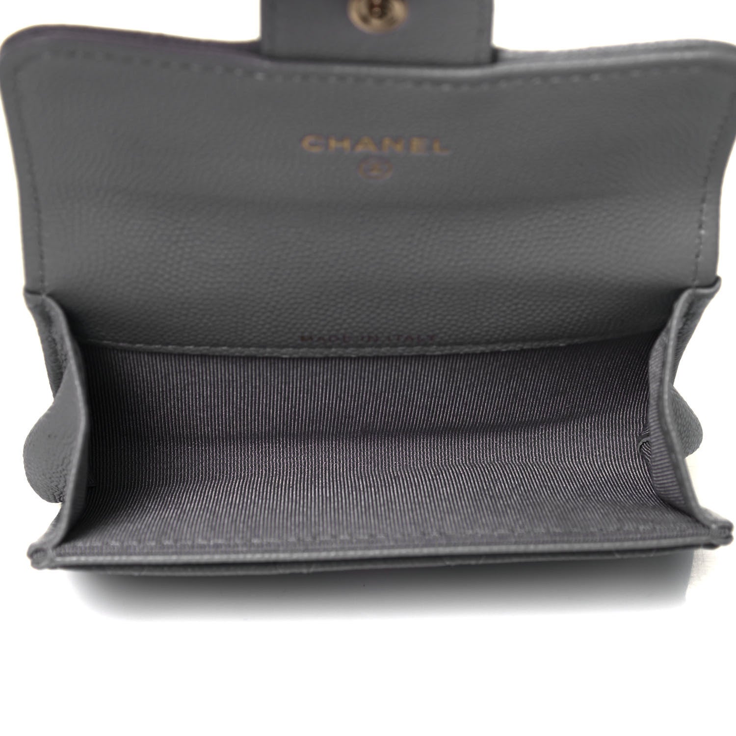 Chanel Caviar Quilted Flap Card Holder Wallet Grey 5 of 8