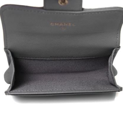 Chanel Caviar Quilted Flap Card Holder Wallet Grey 5 of 8