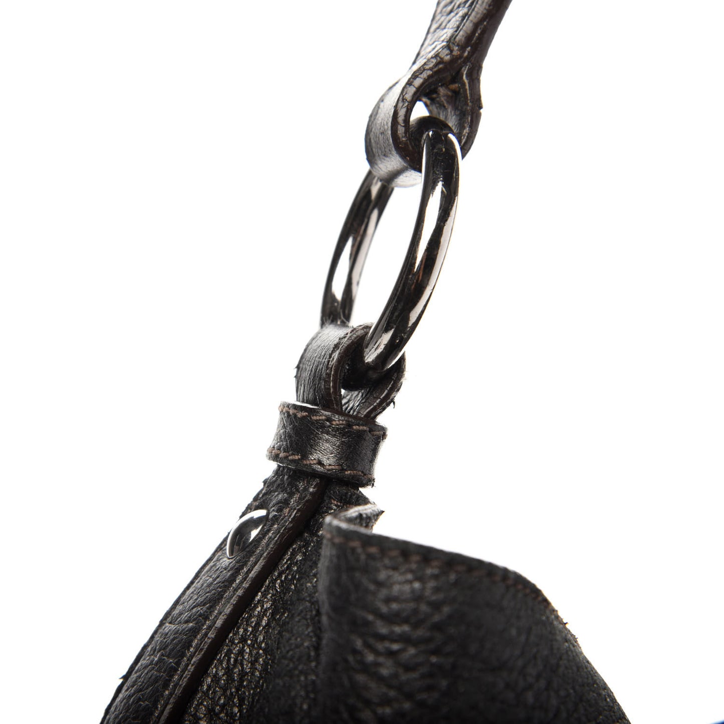 Metallic Vitello Daino Hobo Dark Grey